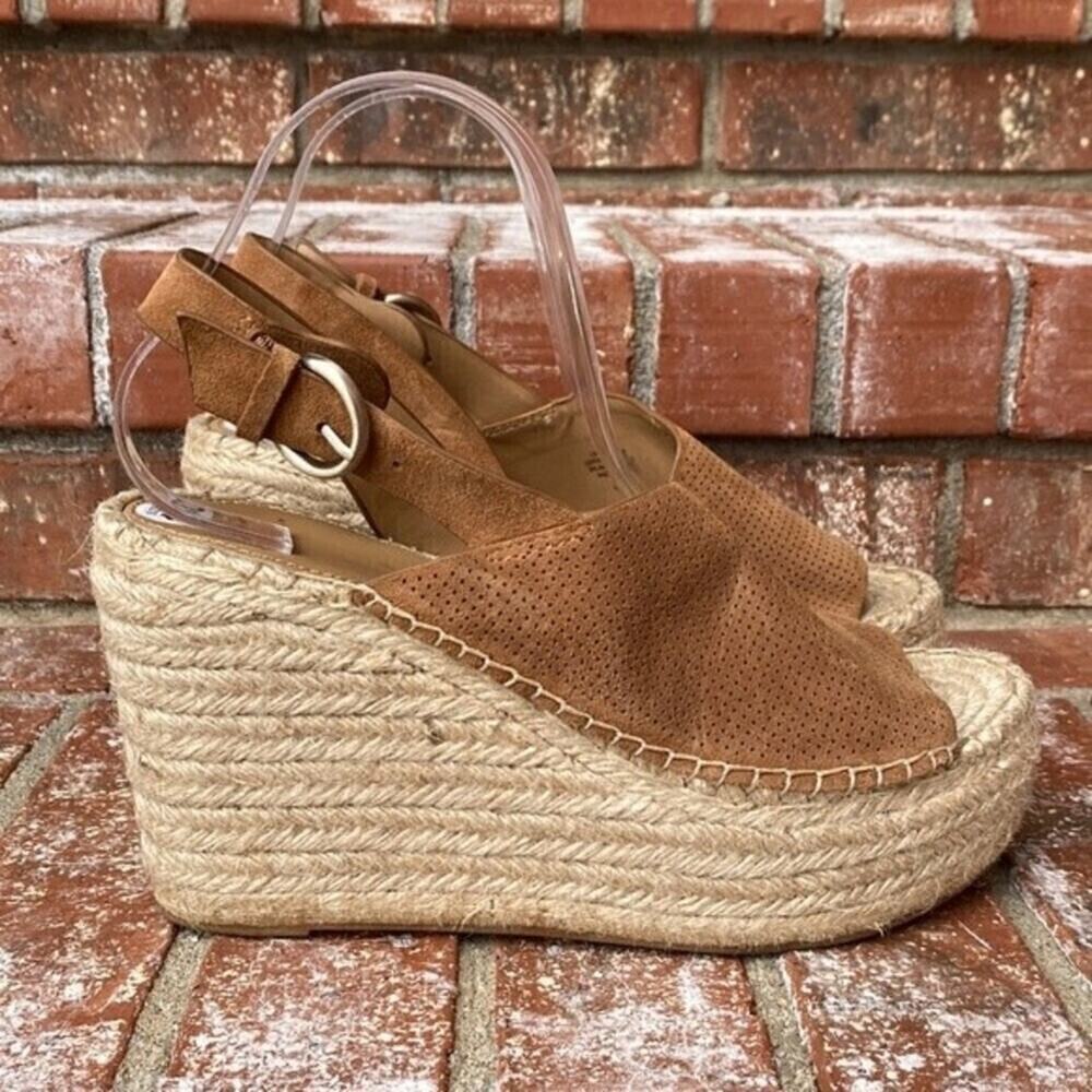 MARC FISHER Andela Women's Size 10 Brown Espadrille Platform Wedge Sandals NWOT